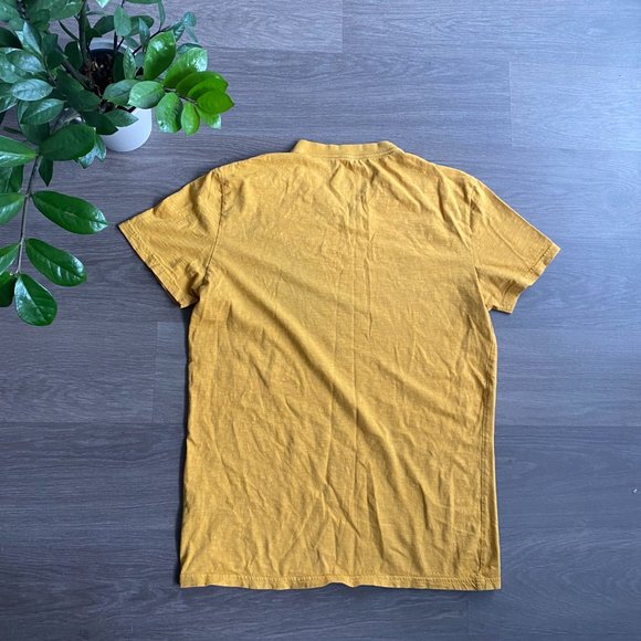 American Eagle Mustard "Athletic Fit" V-Neck Cotton Short-Sleeve T-Shirt - Picture 6 of 8